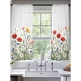thumbnail image 4 of Sheer Curtain Panels Colorful Wildflower Rod Pocket Voile Window Curtains Watercolor Flower Window Treatments Ligh Filtering Privacy Curtain Drapes for Bedroom Living Room 2 Panel Set 63 Inch,, 4 of 9