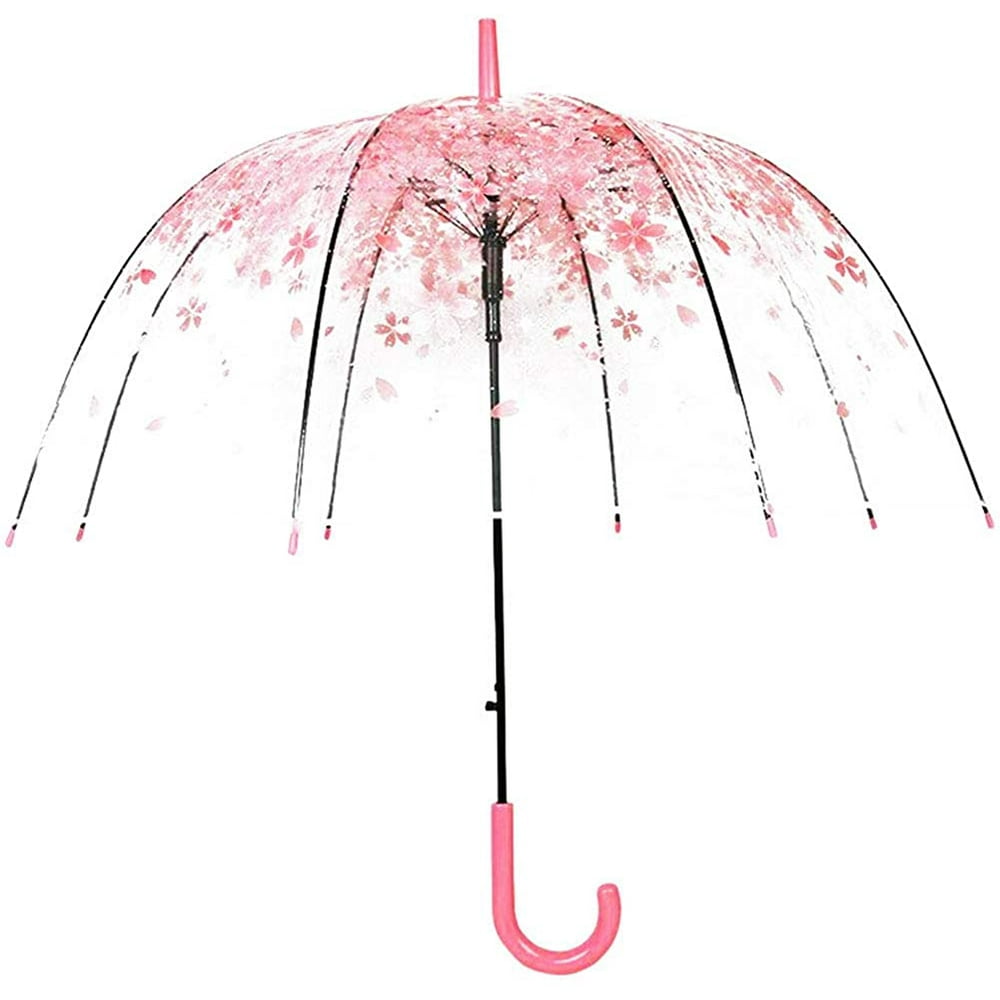 Aetomce Cute Clear Bubble Umbrella Cherry Blossoms Umbrella Romantic