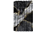 thumbnail image 6 of 4 Piece Marble Shower Curtain Set Gold Crack Line Crystal Geometric Black Gray Bathroom Decorative Rug, 6 of 9