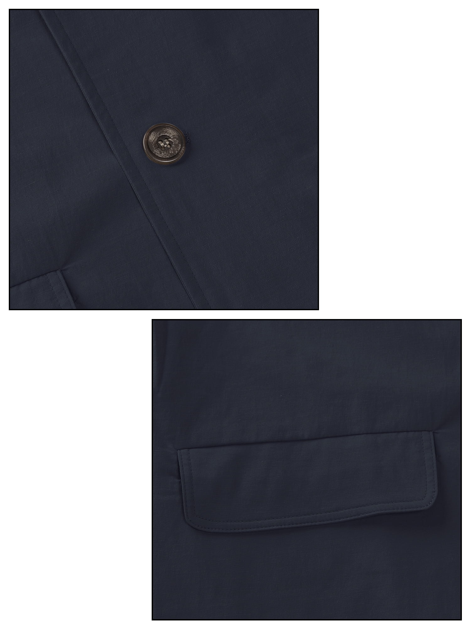 DARING DIVA Men's Trench Coat Lightweight Single Breasted Jacket Overcoat L Navy Blue