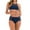 Blue, variant on WREESH Womens Two Piece Swimsuit Halter Lace Lingerie Set High Waisted Bikini Bicolor Fashion Casual Waist Slim Hollow Out Solid Color Bikinis Sets Beach Bathing Suit Green