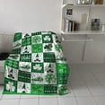 thumbnail image 4 of Yibo Home Shamrock Flannel Blanket St.Patrick's Day Green Black Buffalo Plaid Light-Weight Soft Cozy Beds for Couch Sofa, 4 of 7