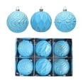 thumbnail image 2 of Kbndieu Blue Christmas Tree Balls Ornaments, 6PCS 3.15" Pre-Strung Hanging Ornament Decorations, Shatterproof Xmas Bulbs Plastic Hanging Balls for Xmas Tree Holiday Party Decor, 2 of 9