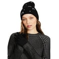 Madden NYC Women's Cuffed Beanie With Rhinestones And Magic Gloves, 2