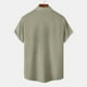 thumbnail image 3 of Camisas Cuello De Hombre Camisa de manga corta con solapa y hebilla de bolsillo con impresión digital 3D para hombre (Khaki, 3XL), 3 of 4