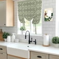 thumbnail image 5 of Sage Green Boho Balloon Curtains for Bedroom/Front Door/Bathroom, Vintage Ethnic Tribe Abstract Art Geometric Tie Up Curtains 63 Inch Length Kitchen Curtains Shades for Windows 46"x63", 5 of 8