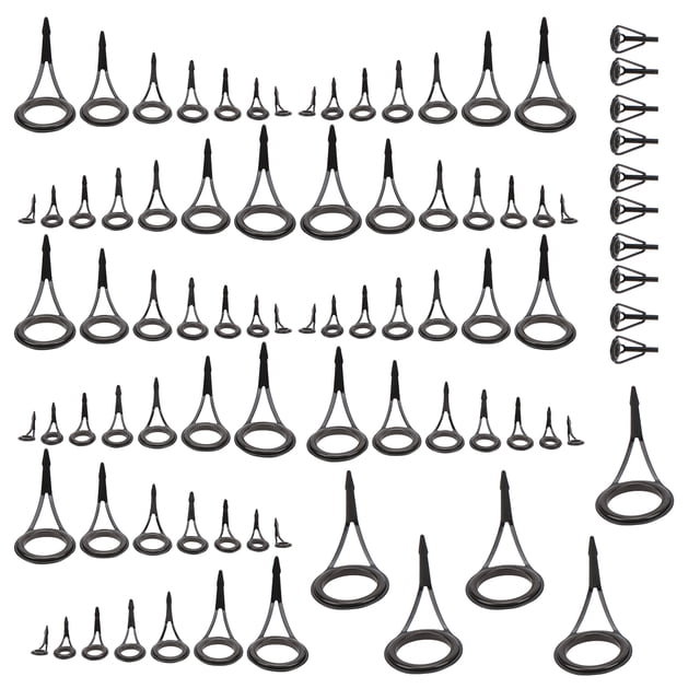 Guías de línea Juego de anillos con punta superior, caña de pescar Anillos de pie rectos de un solo pie Ojos de reparación Anillos de pie rectos de un solo pie Funcionalidad de alta precisión