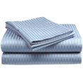 thumbnail image 1 of Crystal Towels Microfiber Bed Sheets Set - 3-Piece Soft Sheet Set, Stripe Pattern w/Sateen Finish, Full Size Sheets Deep Pocket Set - Light Blue, 1 of 4