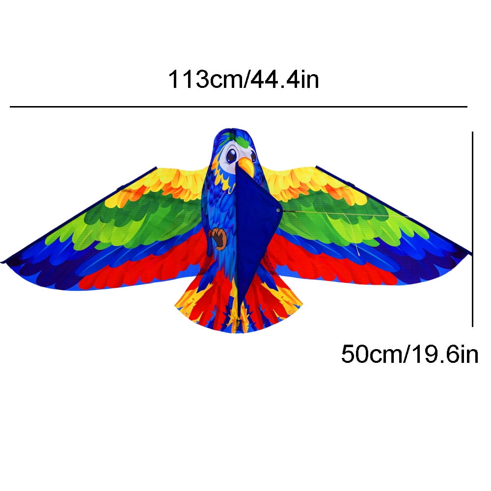 NFTIGB Blue 3D Parrot Kite for Kids and Adults Large Colorful Flying Toy for Outdoor Beach Park Games Beautiful Blue Animal Kite with String and Handle Easy to Fly Fun Family Activity Summer Gift