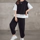 thumbnail image 2 of Jumpingount Conjunto de ropa de verano para niñas, camiseta de manga corta de estilo informal para niños, pantalones de moda, ropa, chándal, conjuntos de ropa Negro 150cm, 2 of 6