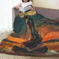 thumbnail image 6 of Pofeuu Sunset Prairie Meditating Horse Print Ultra-Soft Micro Fleece Blanket,for Bed Or Sofa,All Season Throw Blankets Flannel Blanket-80"x60", 6 of 7