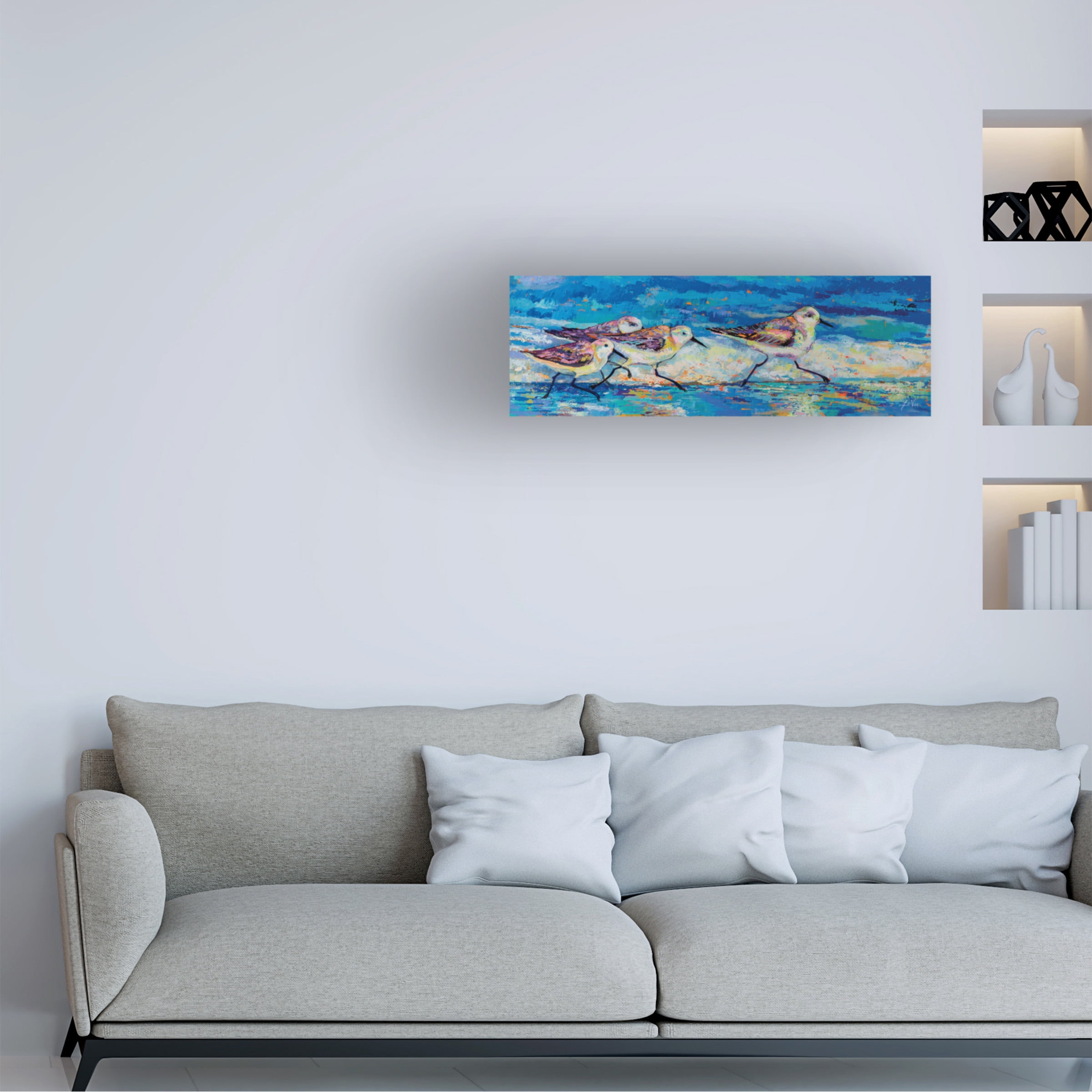 Jeanette Vertentes 'Racing Plovers' Canvas Art
