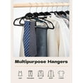 thumbnail image 2 of House Day Adult Plastic Non-Slip 50-Count Clothes Hangers with Rubber Pads, Black 50 Pack, 2 of 9