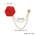 thumbnail image 2 of Uxcell Bridegroom Brooches Rose Flower, Cloth Lapel Pin Handmade with Fashion Gold Chain, Deep Red 1 Pcs, 2 of 6