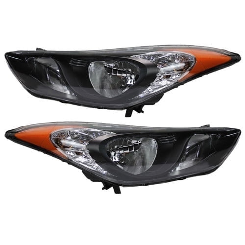 HOUGEET Pair Front Headlights Compatible with Hyundai Elantra 2011-2013 Sedan Clear Lens Lamps
