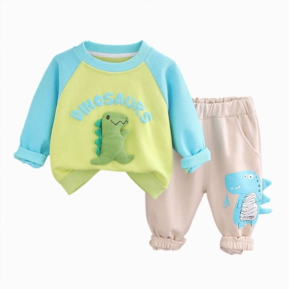 TOWED22 Toddler Baby Boy Clothes Crewneck Sweatshirt Long Sleeve Print Shirt with Pants 2 Piece Cute Fall Winter Outfits