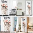 thumbnail image 6 of Flowers Wreath Cute Cat Fabric Shower Curtain Welcome Spring Washable Shower Curtains for Bathroom, Waterproof Bath Curtain with Hooks Home Decor 72x72in, 6 of 8