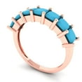 thumbnail image 2 of 1.75 ctw Wedding Band for Women - 14K Rose Gold Simulated Turquoise Stackable Eternity Ring, 2 of 6