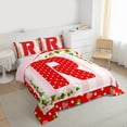thumbnail image 3 of Manfei Polka Dots Letter R Queen Comforter Set 3 Pieces for Girls, Kawaii Strawberry Bedding Sets, Merry Christmas Bedding Comforter Set, Luxury Bedroom Decor, 3 of 8