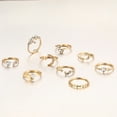 thumbnail image 3 of Eosunjian Lady Ring Set Diverse Shapes Rhinestone Decor Star Moon Butterfly Heart Decor Adjustable Lady Stackable Finger Jewelry Silver 9 Pcs/Set, 3 of 12