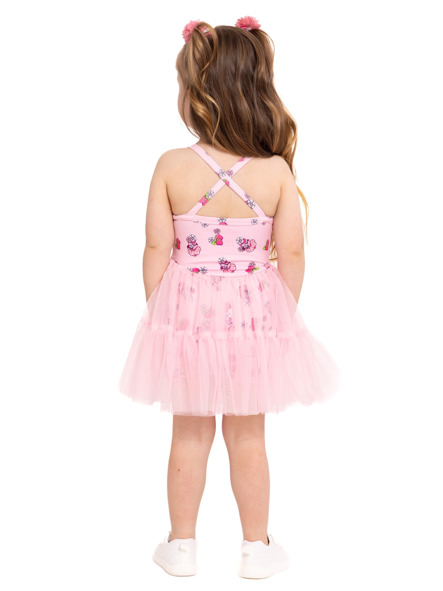Strawberry Shortcake Toddler Girls' Sleeveless Romper with Tulle Skirt, Sizes 12M-5T