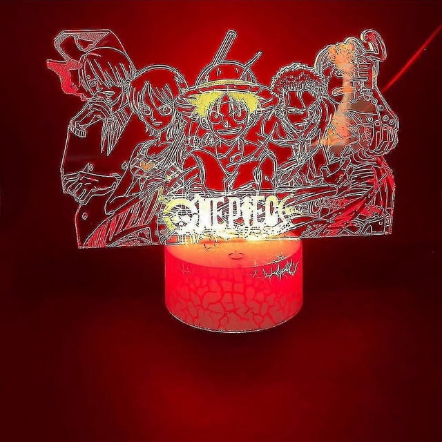 One Piece Luffy Anime 3d Led Night Light Bedroom Table Lamp Color Changing