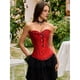 thumbnail image 5 of Tops de Corsé para Mujer, Lencería Moldeadora con Bustier, Body Push Up con Cintura de Encaje Negro y Rojo XS, 5 of 10