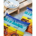thumbnail image 2 of Pack of 2 Outdoor Pillow Covers, Happy Summer Bicycle Wooden Waterproof Square Throw Pillowcase Cushion Decorative Pillow Covers for Couch Patio Tent, 26x26 in, 2 of 6