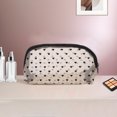 thumbnail image 5 of 1 Pc Mesh Flocking Heart Pattern Makeup Bag for Travel Beige Mesh Fabric, 5 of 6