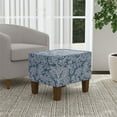 thumbnail image 3 of HomePop Medium Storage Ottoman with Hinged Lid, Denim Jacobean Print, 3 of 8