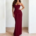 thumbnail image 6 of Women's Strapless Sweetheart Neck Maxi Dress, Bodycon Corset Graduation Prom Evening Gown, 6 of 7