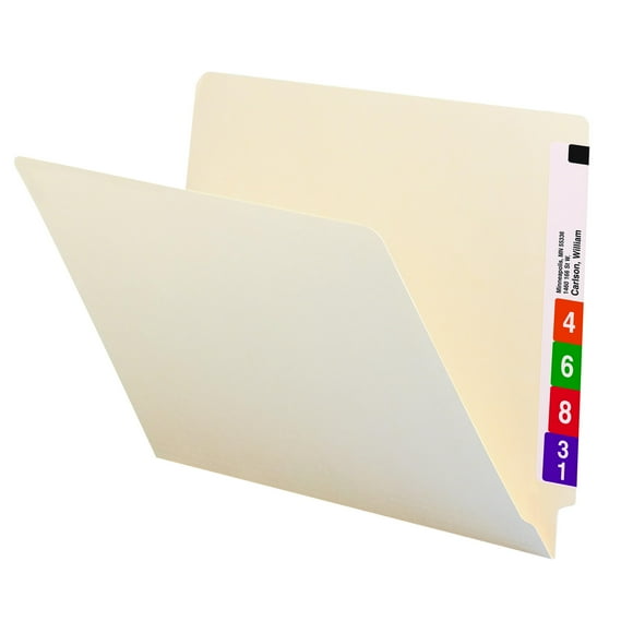 Carpeta de archivos con lengüeta en el extremo, pestaña de corte recto, tamaño carta