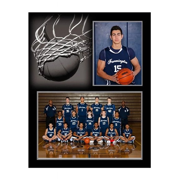 (10 pack) Basketball Player Team 7x5 3x5 SPORTSMATES cardstock double photo frame sold in 10 s - 5x7