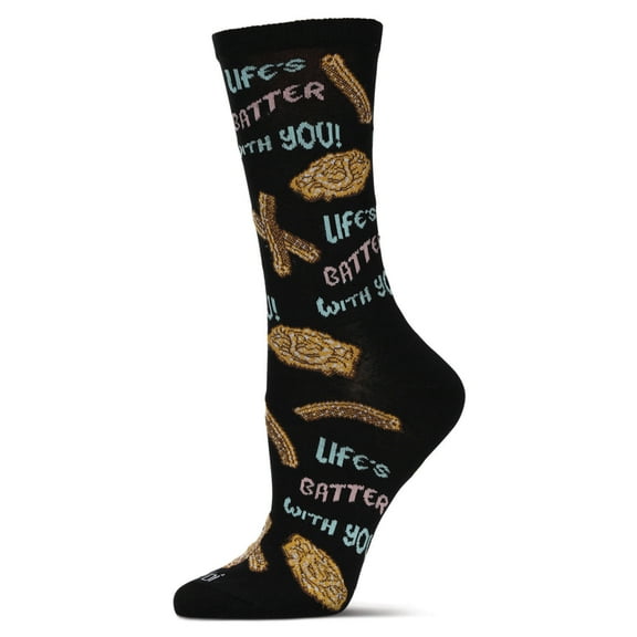 MeMoi Women's Churros & Funnel Cake Rayon From Bamboo Crew Socks - Womens - Female, 9-11, Black