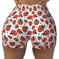 thumbnail image 2 of Fuzoiu Red Ladybugs Print Women's Workout Shorts,Workout Biker Shorts Women,Exercise Fitness Shorts,Scrunch Short, Athletic Shorts for Gym Yoga Running Sport Active-XX-Large, 2 of 8
