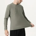 thumbnail image 4 of Oalirro Fashionable Men's Solid Color Casual Long Sleeved Thin Quick Drying Top, 4 of 4
