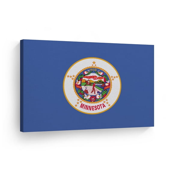 Smile Art Design Minnesota State Flag CANVAS PRINT State Capital of USA Flag Canvas Wall Art US State Flag Wall Art Home Decoration Living Room Dorm Office Decor Ready to Hang Made in USA 30x40