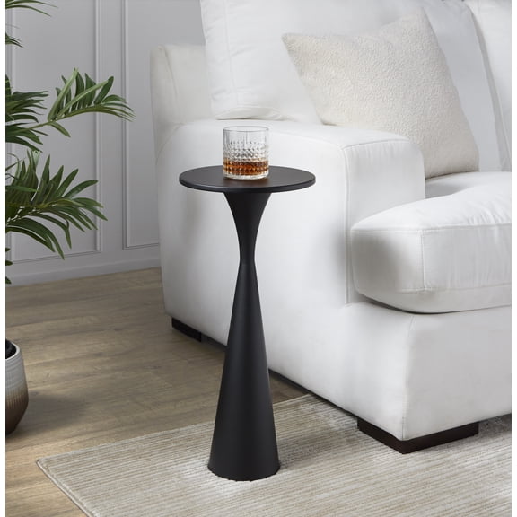 Gemma 22" Contemporary Metal Side Table in Matte Black from Grandview Gallery by LumiSource