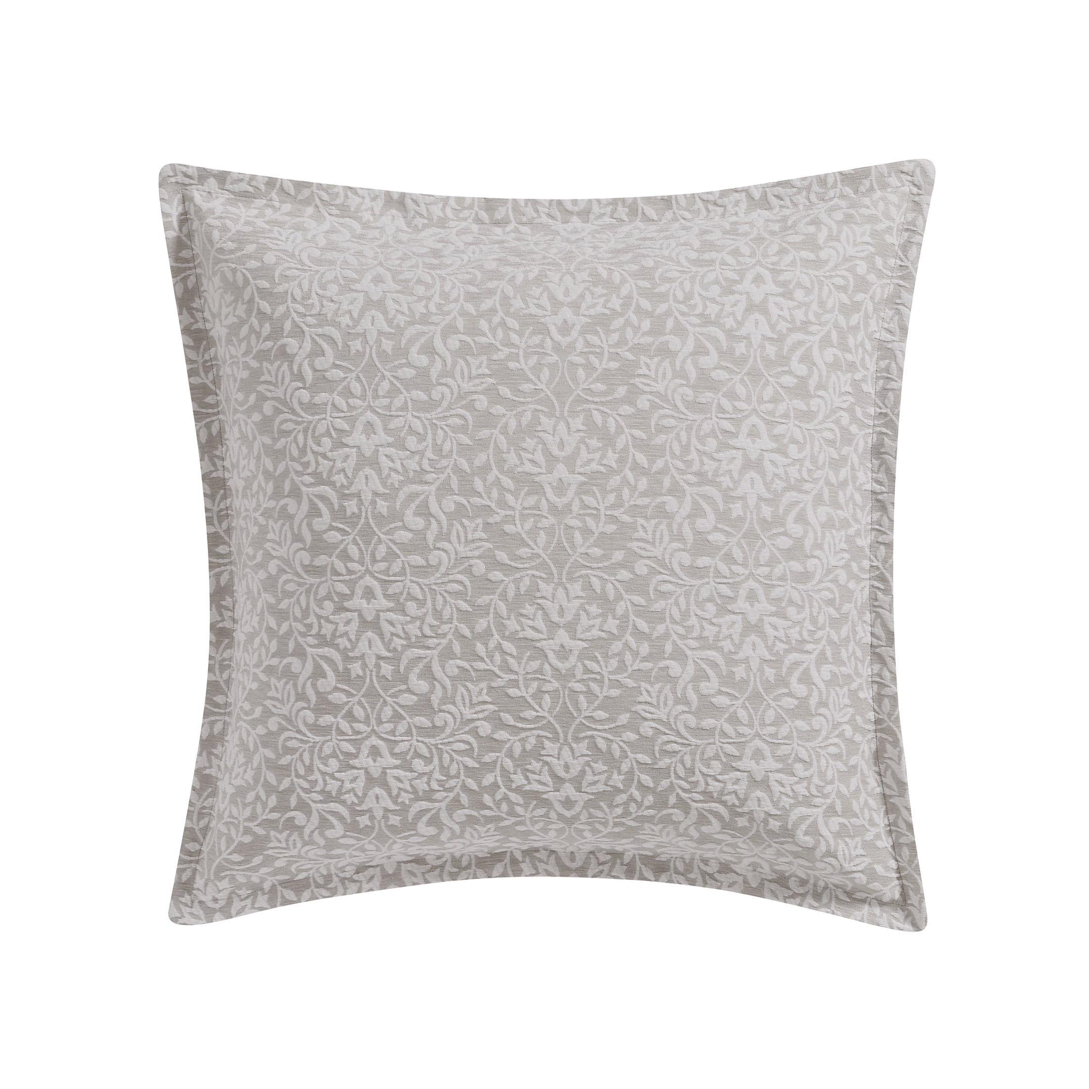Better Homes & Gardens Embroidered Euro Pillow Sham, Grey, 26" x 26"