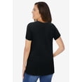 thumbnail image 2 of Woman Within Plus Size Perfect Short-Sleeve Shirred U-Neck Tunic, 2 of 6