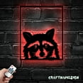 thumbnail image 3 of Craftnamesign Custom Raccoon Metal Wall Art LED Light, Woodland Animal Sign, Raccoon Wall Decor, 3 of 5
