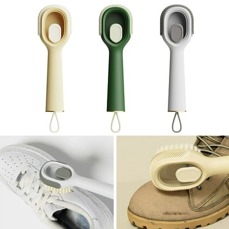 

Yanerim Cleaning Shoe Brush Liquid Add Support with Hanging Rope Long Handle Ergonomic Grip Soft Bristle Shoes Cleaning Scrubber