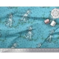 thumbnail image 2 of Soimoi Poly Georgette Fabric Clover Grass & Lion Animal Print Sewing Fabric Yard 52 Inch Wide, 2 of 3