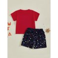 thumbnail image 5 of BemeyourBBs Toddler Baby Boy 4th of July Outfit Infant Baby Boys Independence Day Summer Clothes Short Sleeve Embroidery USA Flag in Truck T-shirt with Stars Print Shorts Set, 5 of 9
