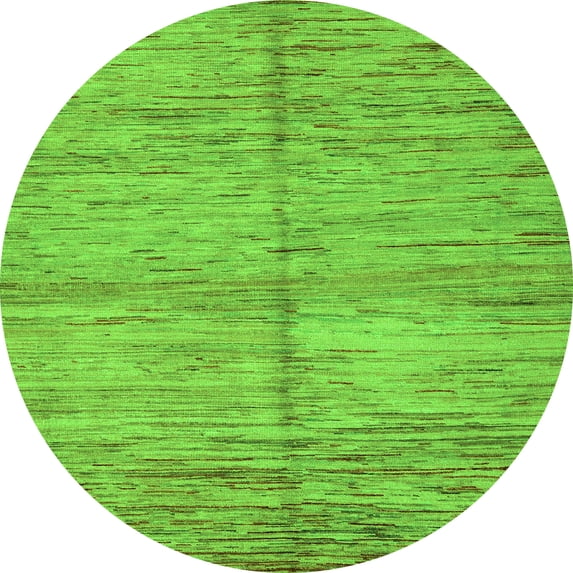 Ahgly Company Indoor Round Abstract Green Modern Area Rugs, 8' Round