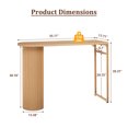 thumbnail image 4 of PHOYAL Fluted Kitchen Bar Table, 55.11" Long Half Oval Counter Height Pub Table for Dining Room Living Room, Natural, 4 of 6