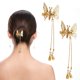 thumbnail image 2 of Horquilla de mariposa con borla, 2 piezas, pinza de pelo de moda para mujer (dorado) Likrtyny Para estrenar, 2 of 9