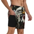 thumbnail image 3 of Goofa Retro American Eagle A Printed Men's Swim Trunks Board Shorts Quick Dry Mens Swimming Trunks with Compression Liner,Breathable Fit Hawaii Beach Shorts-, 3 of 9