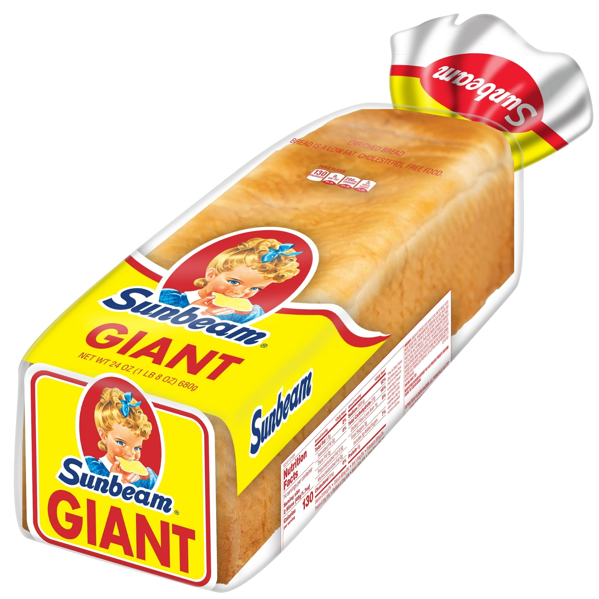 Sunbeam Giant White Bread, Sliced Sandwich Bread Loaf, 24 oz