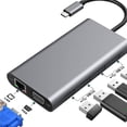 thumbnail image 4 of Adaptador multipuerto USB C Hub - Estación de acoplamiento portátil tipo C 11 en 1, 4 of 5